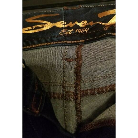 Seven 7 Women Bling Legging Jegging Jeans Blue w/ Gold Metallic Thread size 8 - Picture 3 of 9